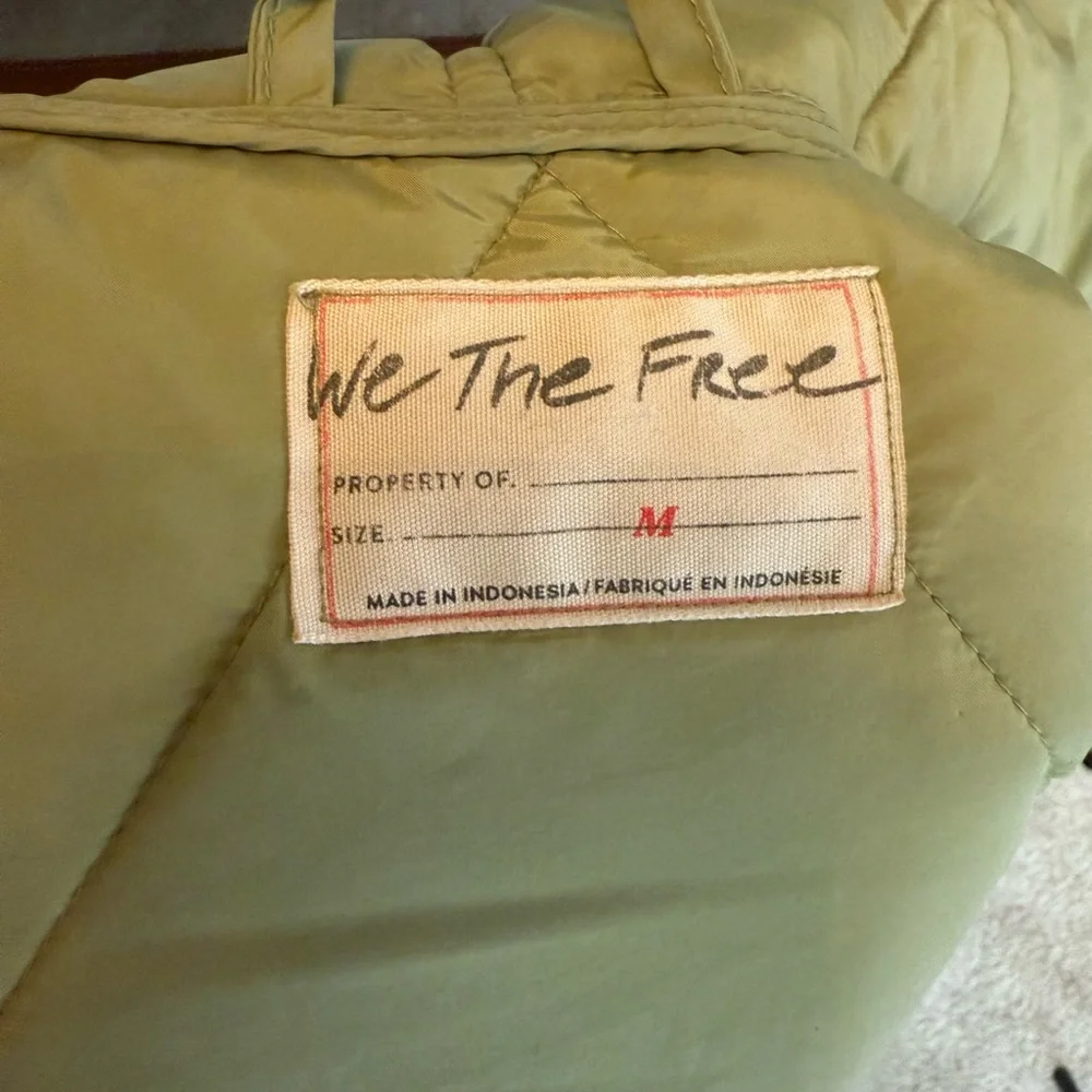 Free People We the Free Joanna Maxi Puffer Jacket Sz M Olive Green_5